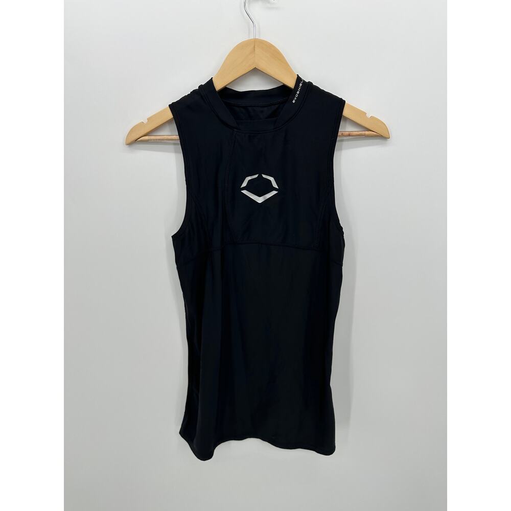 Evoshield Mens Black Chest Guard Compression Sleeveless Shirt‎ Sz S Workout Gym